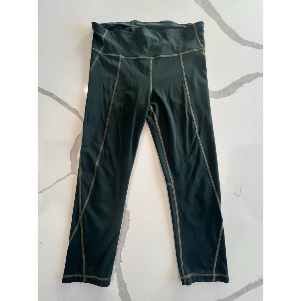 Gap Fit Gfast Womens Green Capri Activewear Pants Pull On Running Training Green